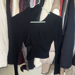 Black Asymmetrical Women's Top